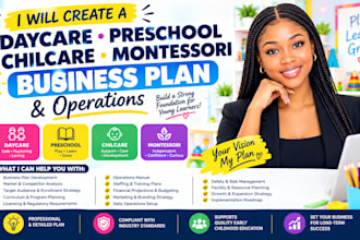 create daycare preschool chilcare montessori  business plan operations