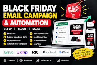 setup black friday email campaign automation brevo omnisend kit aweber drip