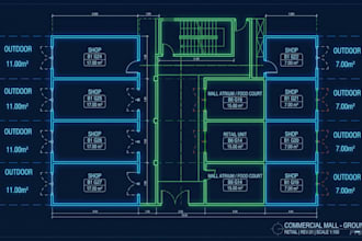 do spatial coding and calculate areas for commercial buildings