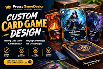 design custom card game, trading card game and playing card designs
