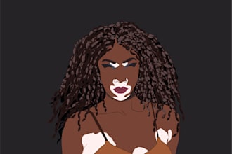 draw faceless minimalistic cartoon protrait from your image