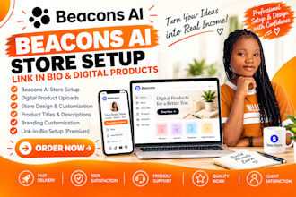 set up your beacons ai store and upload digital products
