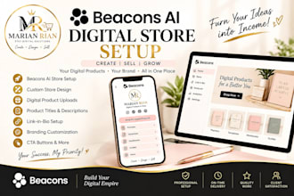 set up your beacons ai digital product store and online storefront