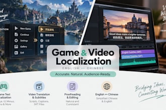 simplified chinese game and video translation