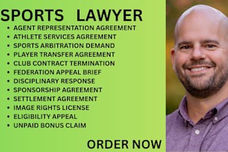 be your sports lawyer for athlete agreements,federation, bonuses and arbitration