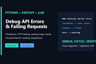 debug python fastapi llm api integration errors and failing requests