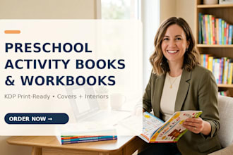 design preschool activity books and educational workbooks for amazon KDP