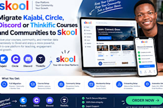 migrate kajabi, circle, discord or thinkific courses and communities to skool