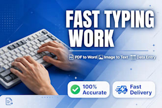 do fast typing pdf to word image to word and data entry typing