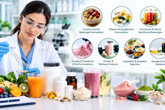 formulate custom food beverage vitamin and supplement products