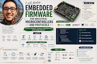 develop embedded firmware for industrial microcontrollers and protocols