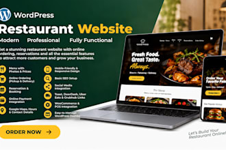 design restaurant website on wordpress with online ordering