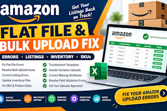fix amazon flat file error bulk upload errors inventory listing issues