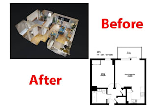 isometric 2d floor plan design from your matterport link sketch, 3d virtual tour