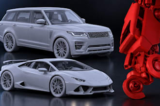 create 3d car modeling, 3d car, police car, 3d car design, rc car model
