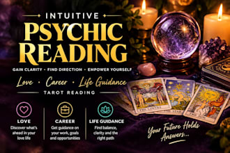 provide an intuitive psychic reading for love, career life guidance, tarot read