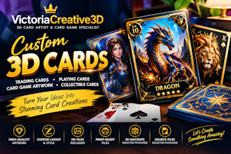 design custom 3d cards, trading cards and card game designs