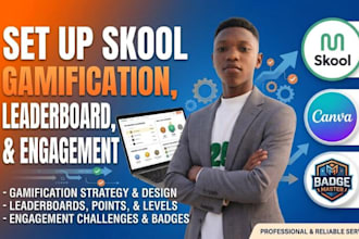 setup skool gamification, leaderboard, points, levels, challenges and engagement