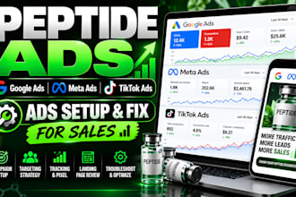 peptide marketing fix or setup peptide google ads meta ads tiktok ads for sales