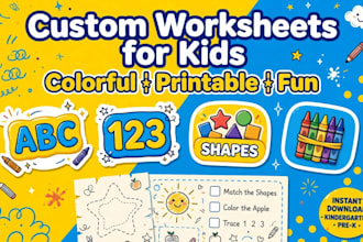 create custom worksheets and activities for kindergarten and primary
