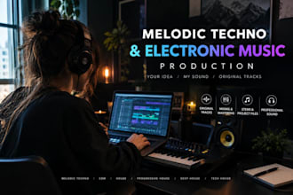 produce melodic techno edm house and electronic music for your track