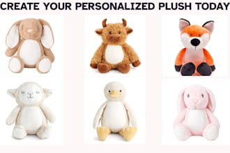 crochet a soft cuddly custom plushie, amigurumi and handcrafted stuffed animal