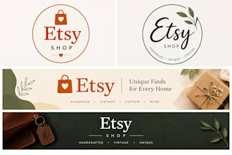 design banner and logo for your etsy shop