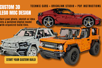 3d lego model lego technic lego car lego moc bricklink studio pdf instructions