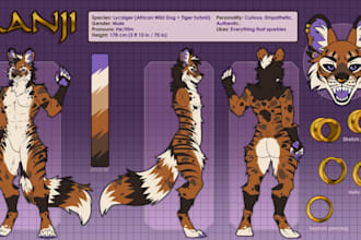 draw furry reference sheet anthro furry art commission fursuit fursona ref sheet