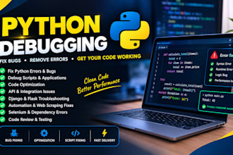 debug and fix python code, scripts, optimized, selenium, ocr, bugs and errors