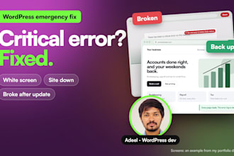 fix wordpress critical error, white screen or site down