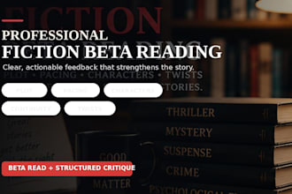 beta read and professionally critique fiction manuscripts