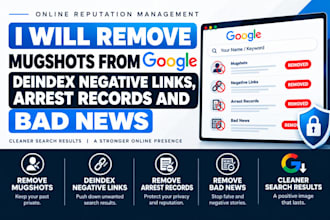 remove mugshots from google, deindex negative links, arrest records and bad news
