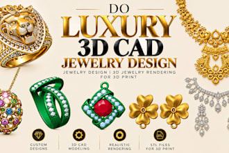 do luxury 3d cad jewelry design jewelry design 3d jewelry rendering for 3d print
