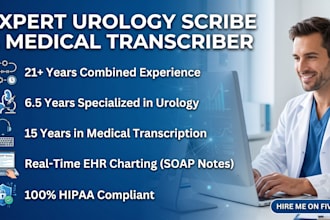 be your expert urology medical scribe and chart specialist