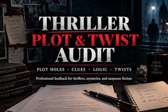 audit your thriller plot twists, clues and story logic