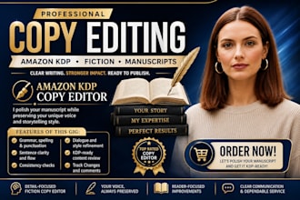 do copy edit your fiction book for amazon KDP