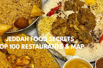 provide a local jeddah food guide with top spots and a google map