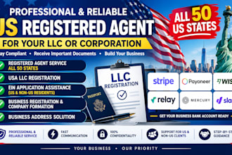 provide registered agent service for all 50 US states, USA llc registration, ein