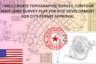 create topographic survey, contour map, land survey plat for site development