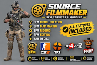 port, edit, design sfm model gmod playermodel left4dead2 tf2 mmd vrm sfm map vrc