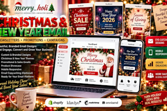 design christmas and new year email newsletter and campaigns on any platform