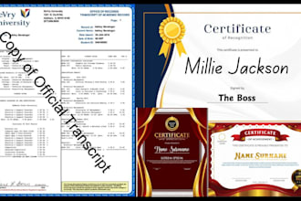 design college transcript, university, high school diploma, and ged certificate