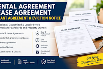 draft rental agreement, lease agreement and eviction notice