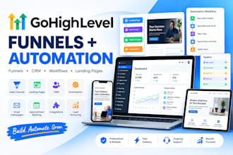 build gohighlevel funnels websites and automation