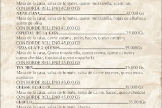 design a professional restaurant, food or pizza menu