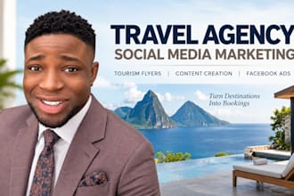 manage travel agency social media marketing, tourism flyers tour vacation rental