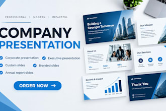 design business presentation, corporate company branded slides, sales marketing