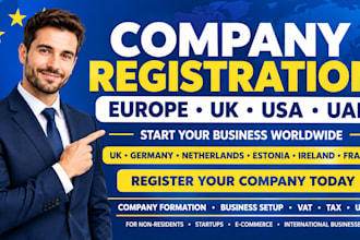 register your company in UK germany netherlands estonia ireland and eu