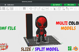 design multicolor 3d model convert stl to 3mf for bambu prusa for 3d printing